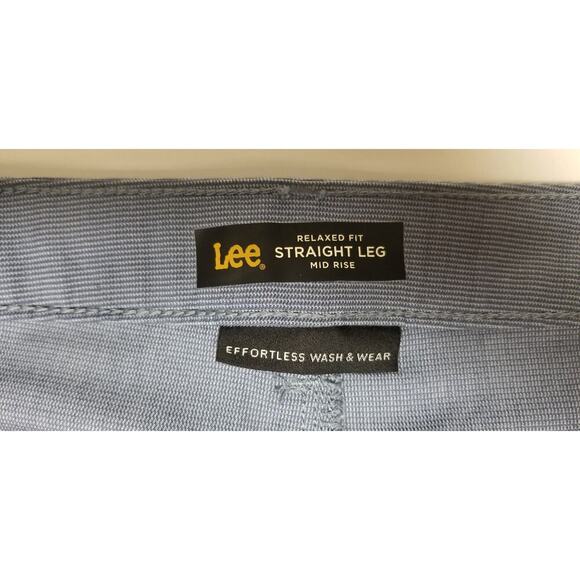 Lee Relaxed Fit Straight Leg Mid Rise Men's Dress Pants Color Blue Size 14 M - Picture 6 of 6